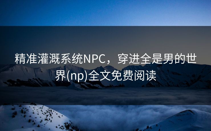 精准灌溉系统NPC，穿进全是男的世界(np)全文免费阅读  第1张