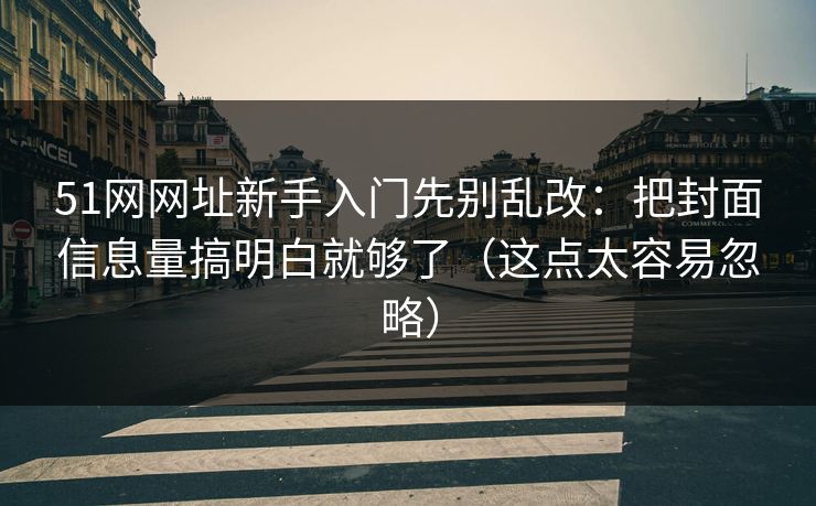 51网网址新手入门先别乱改:把封面信息量搞明白就够了(这点太容易忽略) 第1张 51网网址新手入门先别乱改:把封面信息量搞明白就够了(这点太容易忽略) 第1张